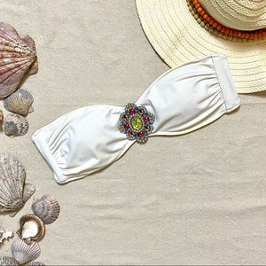 VS | Bandeau Bikini Swim Top, White, Medallion